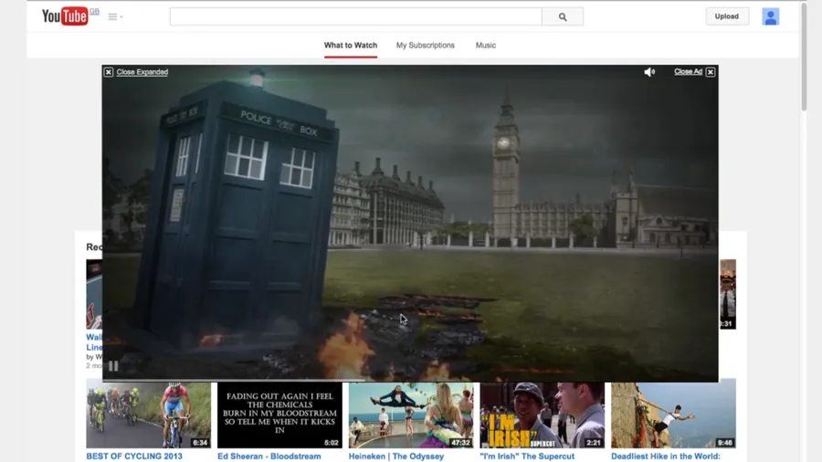 Doctor Who Series 8: expandable YouTube game shown in the campaign case study